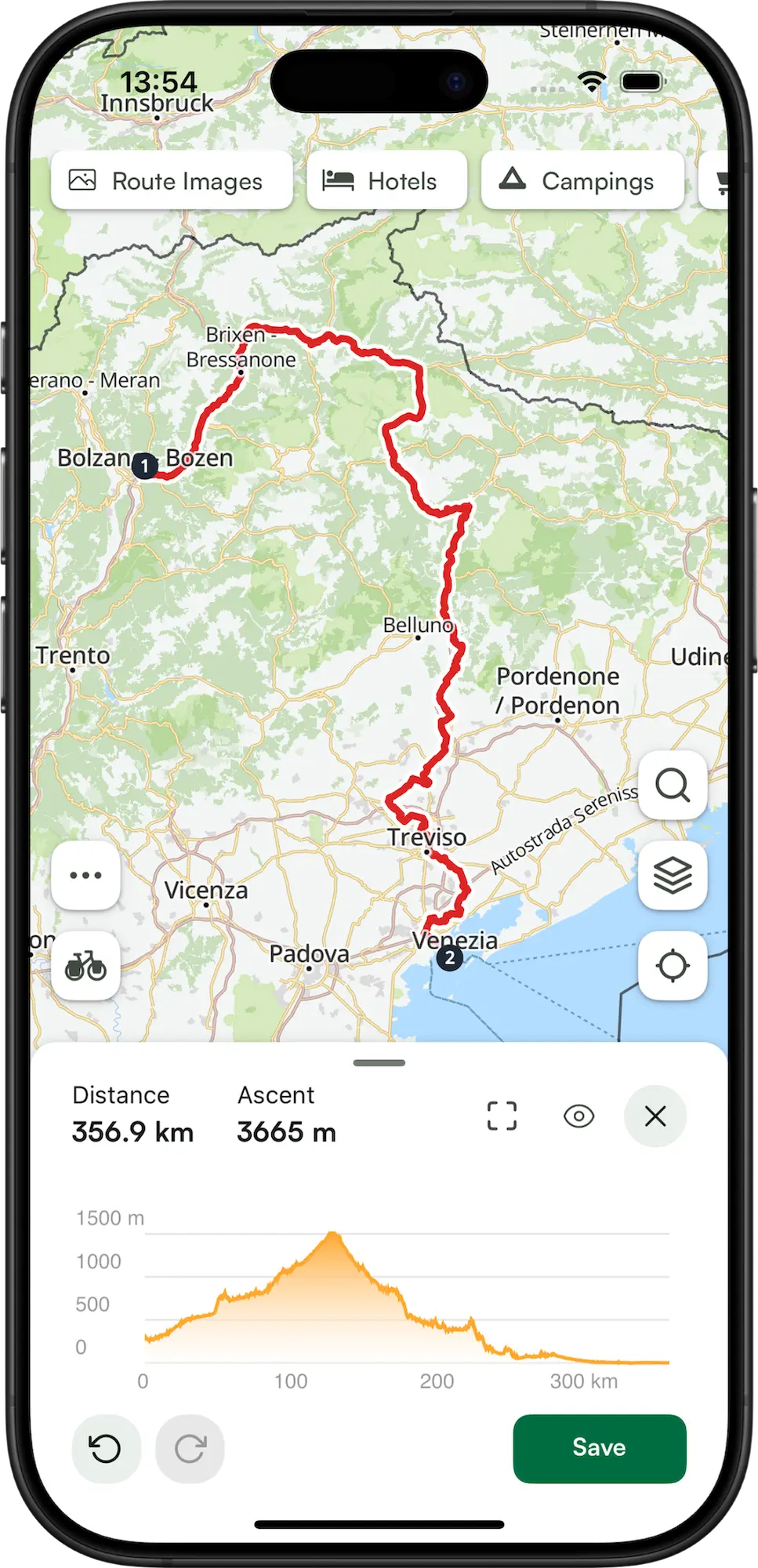 Personalización de rutas con etapas